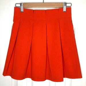 Burnt Orange Pleated Skirt